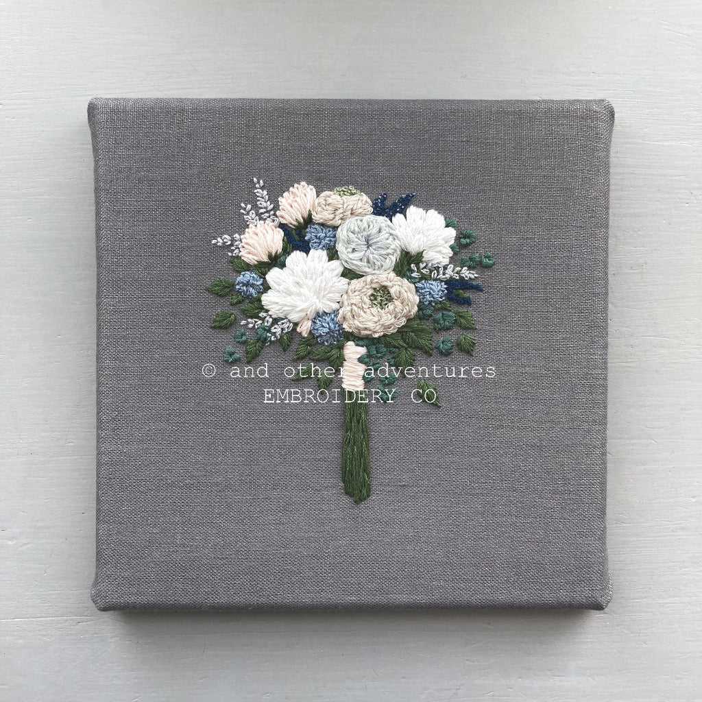 Hand Stitched Calming Floral Bouquet Art | And Other Adventures Embroidery Co