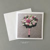 Pink and Ivory Bouquet Hand Embroidery Note Card by And Other Adventures Embroidery Co