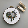 Blue Fall Flower Bouquet Art | And Other Adventures Embroidery Co