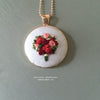 Red Floral Embroidered Bouquet Necklace by And Other Adventures Embroidery Co