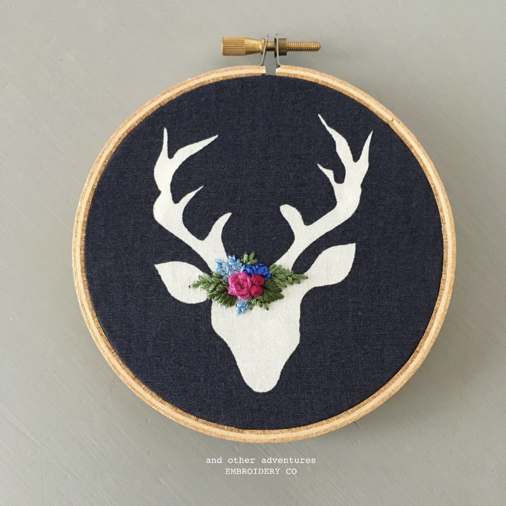 Stocking Stuffer - Woodland Deer Ornament for Christmas Tree by And Other Adventures Embroidery Co