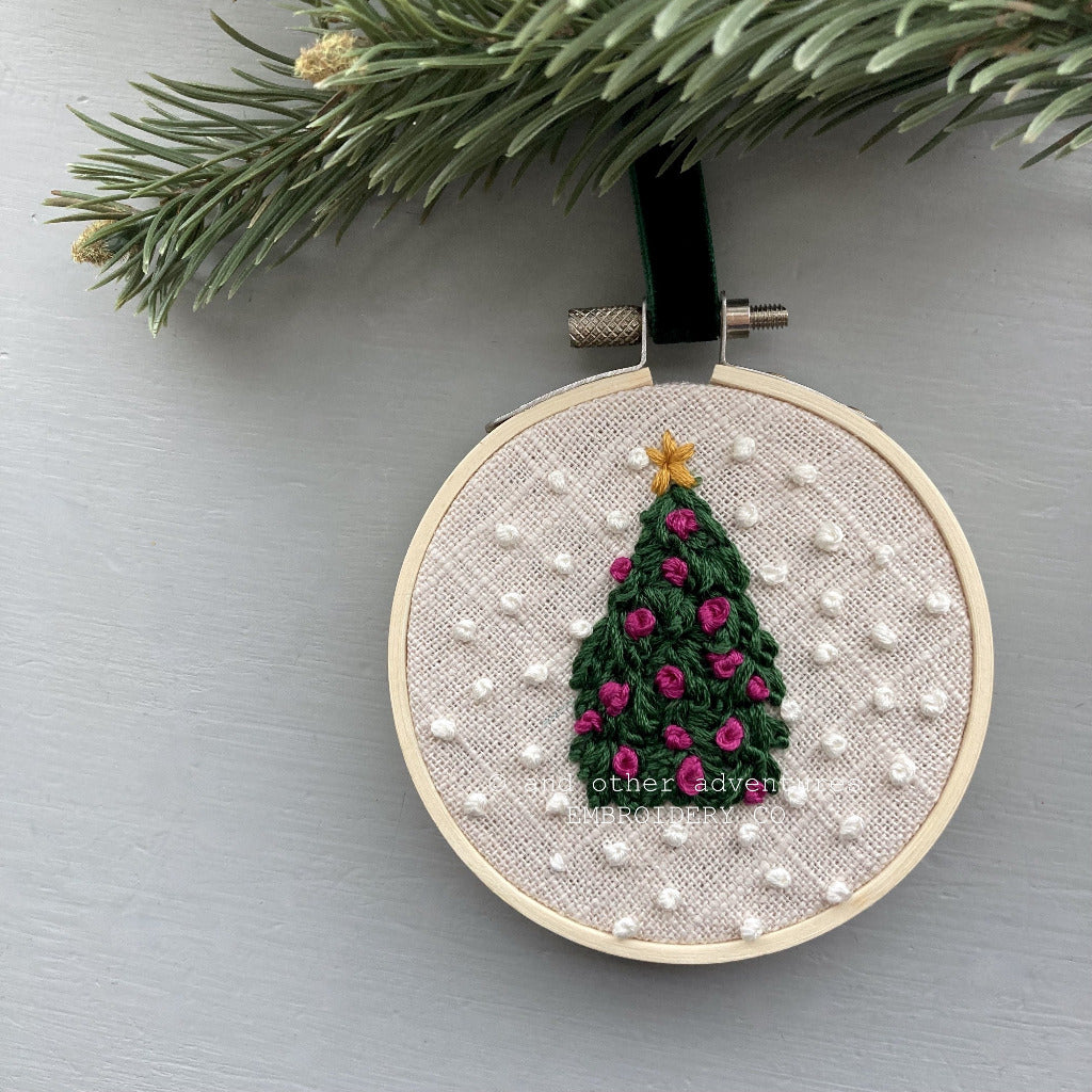 Hand Embroidered Christmas Tree Ornament | And Other Adventures Embroidery Co