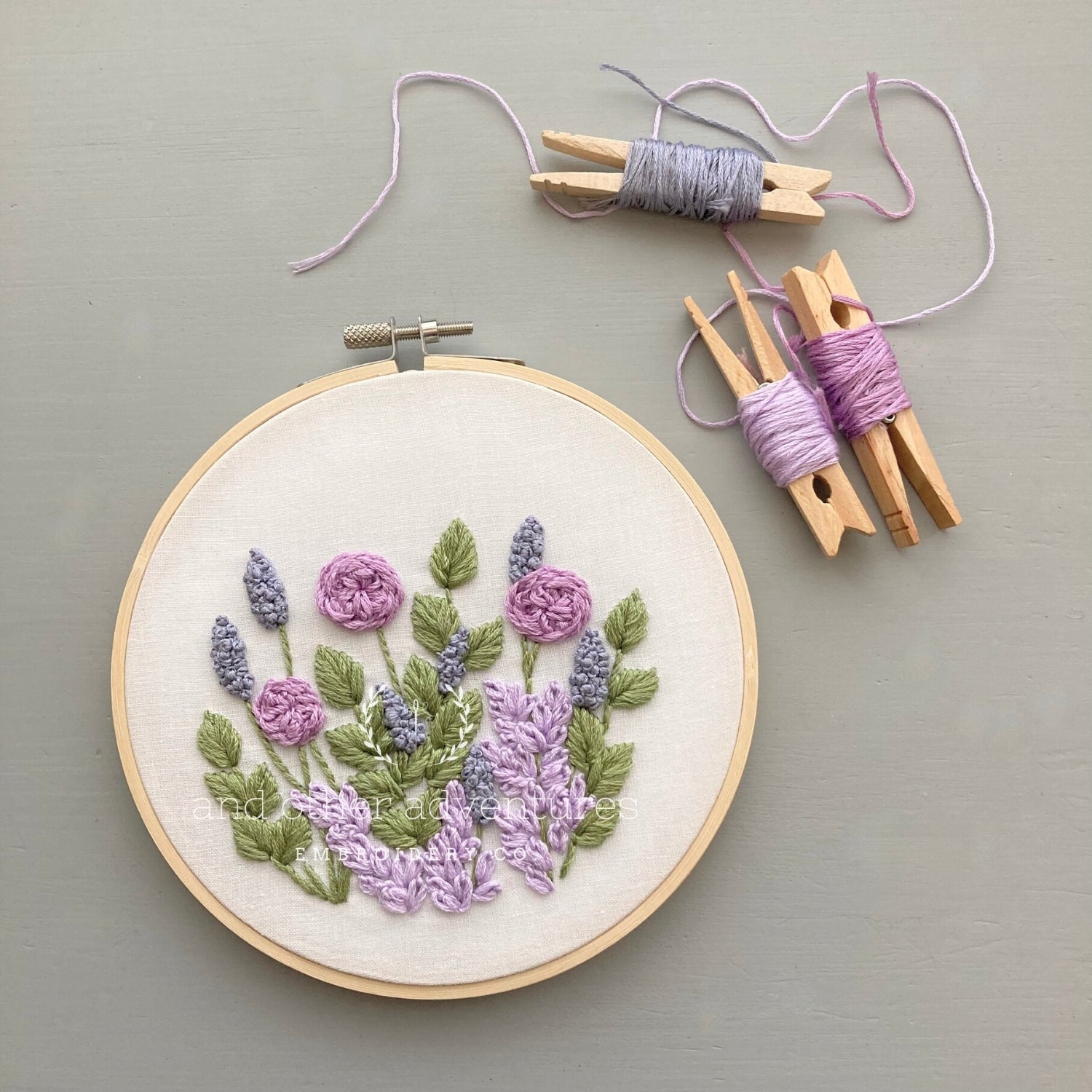 Hand Embroidery KIT - Hawthorne in Lilac - And Other Adventures Embroidery  Co