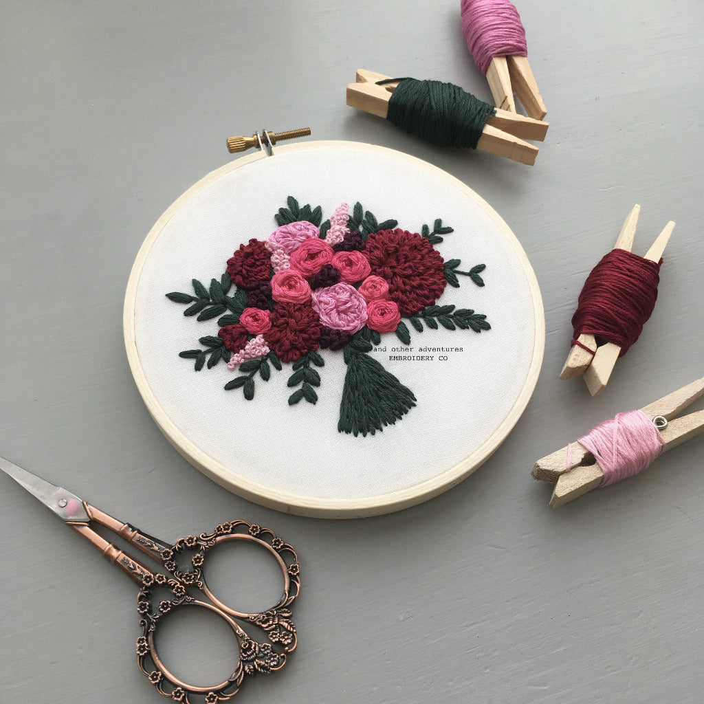 Bouquet of Flowers Hand Embroidery Kit