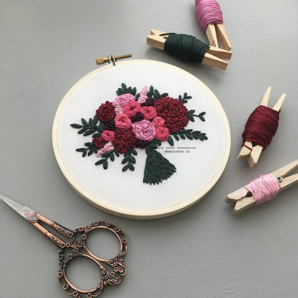 The Vanessa Bouquet - Hand Embroidery Kit - And Other Adventures, Flower  Embroidery Kit 