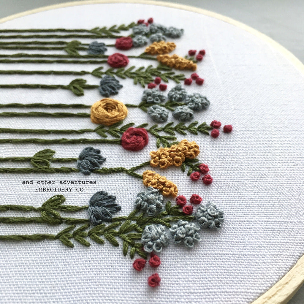 Hand Embroidery Kit for Beginners - Avonlea in Navy - And Other