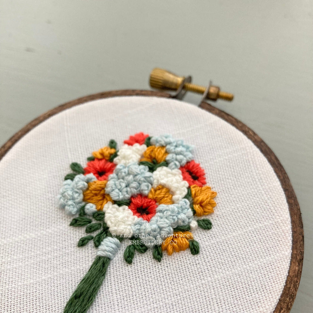 Hand Embroidered Summer Flower Bouquet Hoop Art | And Other Adventures Embroidery Co