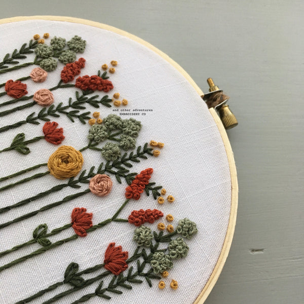 Wildflowers Embroidery Hoop Art - Harvest - And Other Adventures 