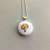 Hand Embroidered Fall Flower Bouquet Silver Necklace | And Other Adventures Embroidery Co