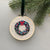 Holiday Wreath Embroidered Ornament - Aqua & Pink | And Other Adventures Embroidery Co