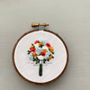 Aqua &amp; Coral Hand Embroidered Bouquet Hoop Art | And Other Adventures Embroidery Co