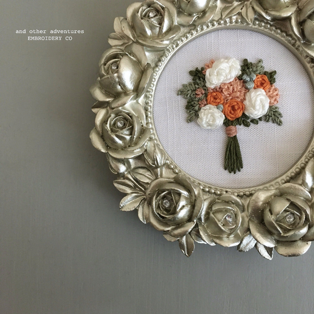 Floral Bouquet Embroidery in Frame by And Other Adventures Embroidery Co