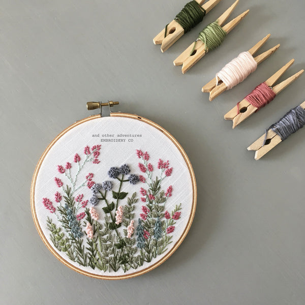 Winter Fields Embroidery Hoop Art - And Other Adventures Embroidery Co