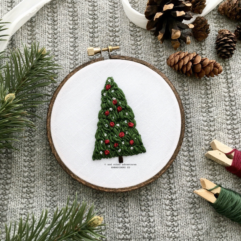 Hand Embroidered Christmas Tree Ornament | And Other Adventures Embroidery Co