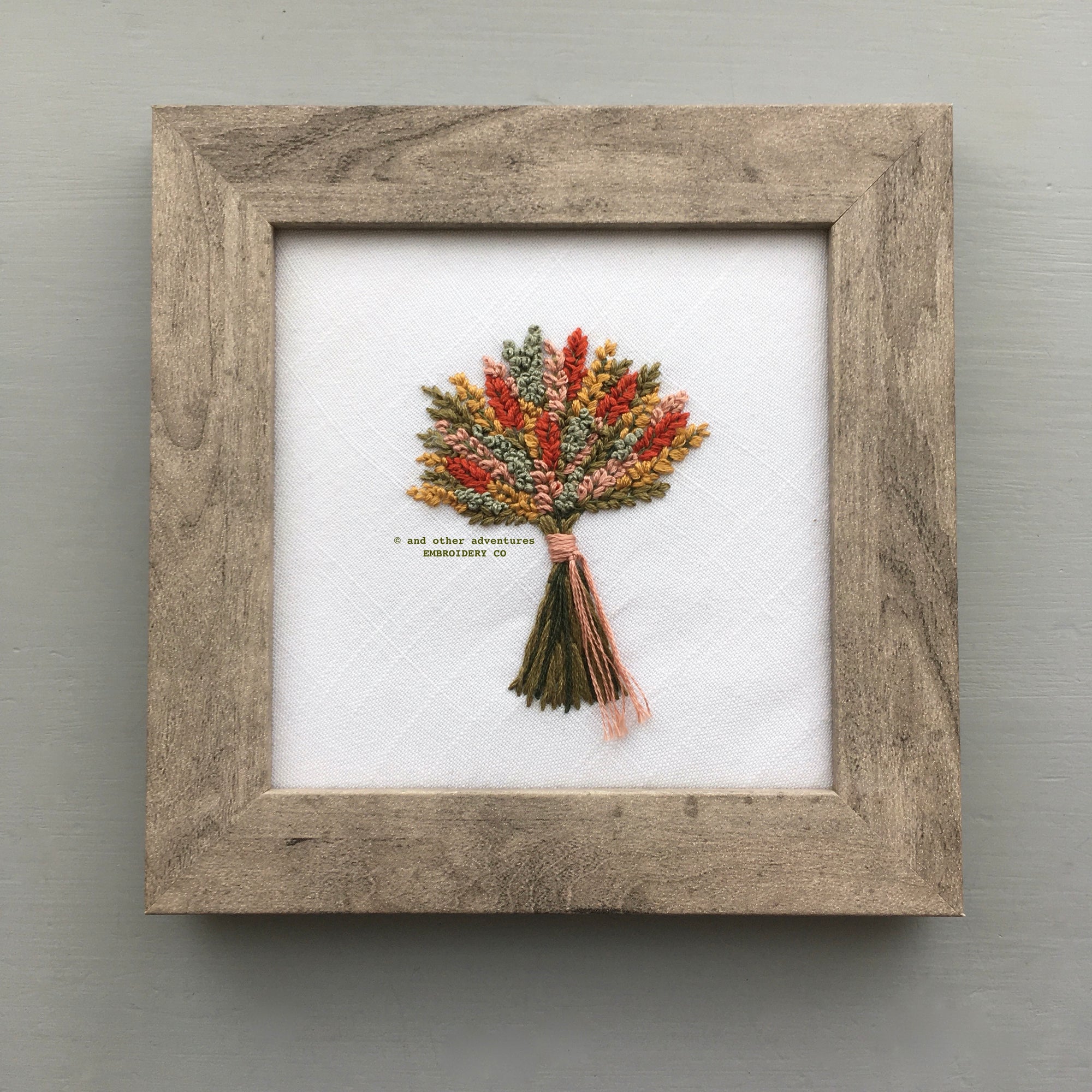 Framed Fall Wildflower Bouquet Embroidery | And Other Adventures Embroidery Co