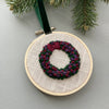 Holiday Wreath Embroidered Ornament - Plum &amp; Magenta | And Other Adventures Embroidery Co