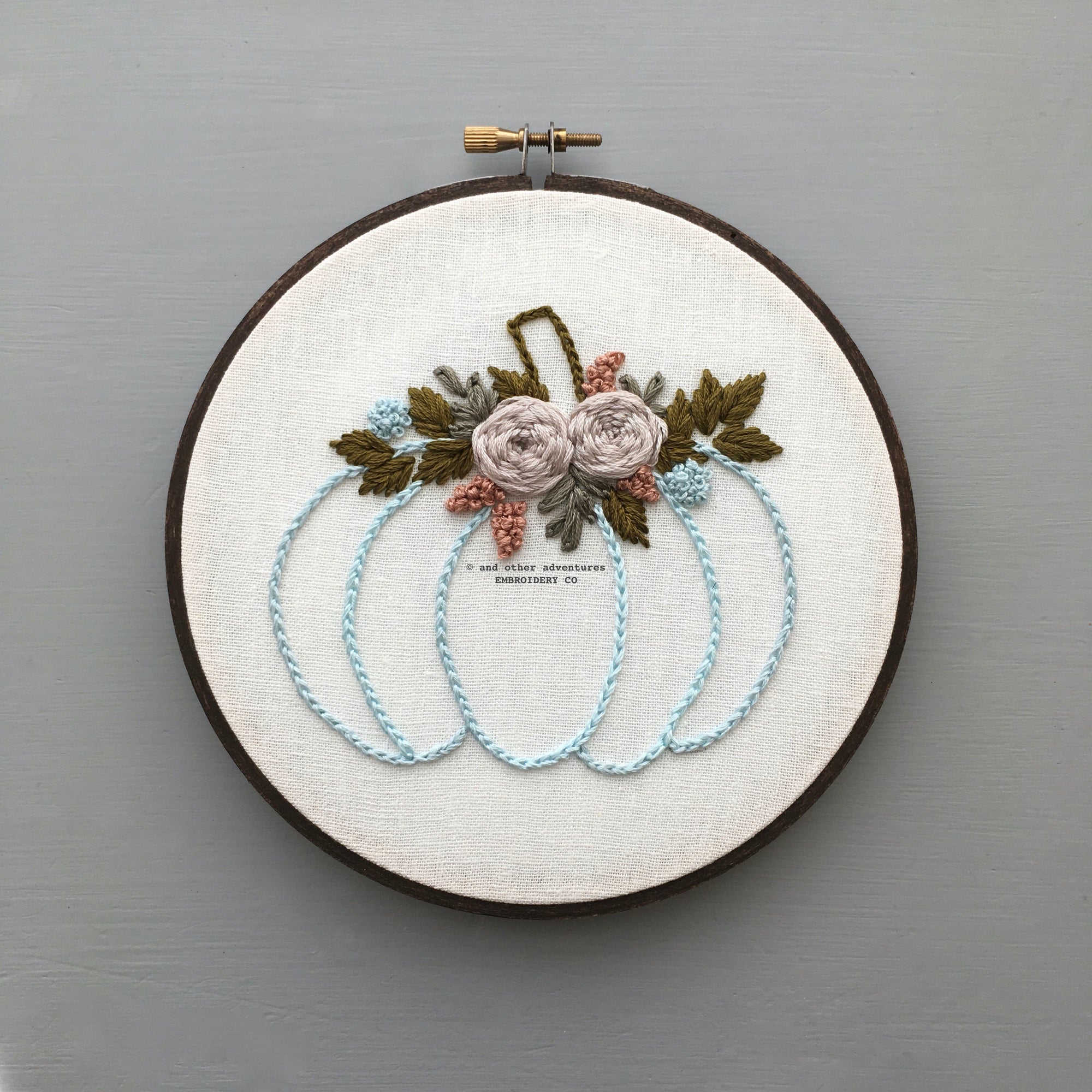 Hand Stitched Autumn Pumpkin Embroidery | And Other Adventures Embroidery Co