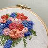 Blue and Coral Embroidered Bouquet Pattern Digital Download | And Other Adventures Embroidery Co
