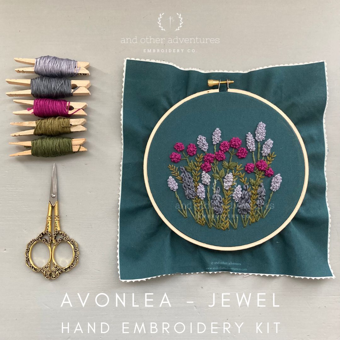 Hand Embroidery Kit for Beginners - Avonlea in Jewel - And Other Adventures  Embroidery Co