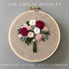 The Amelie Bouquet - DIY Pink Wedding Bouquet Embroidery Pattern by And Other Adventures Embroidery Co