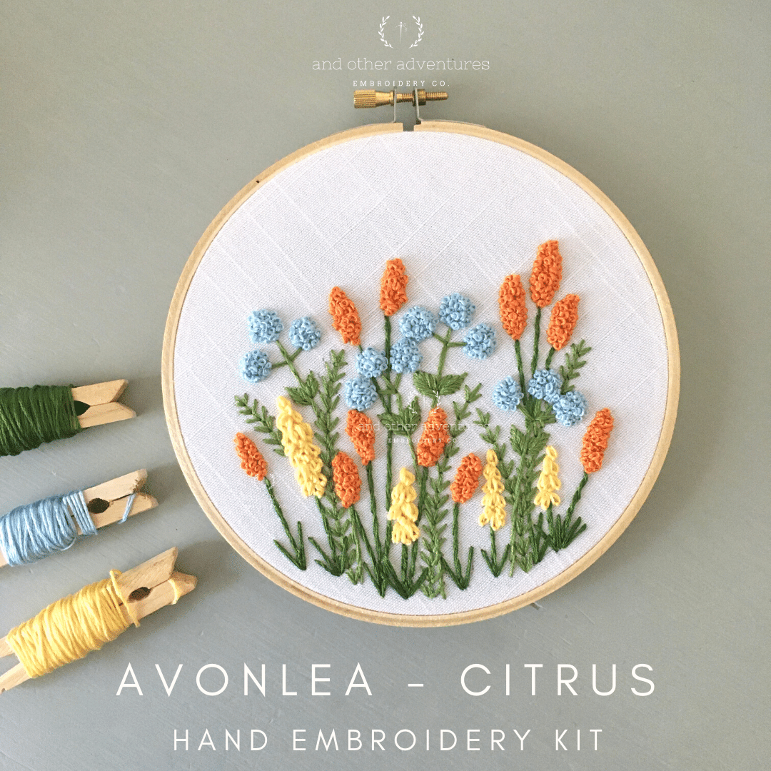Hand Embroidery Kit for Beginners - Avonlea in Citrus - And Other