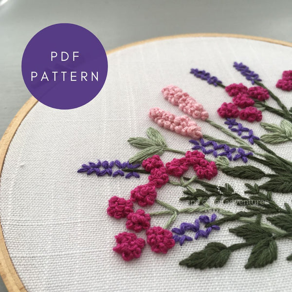 Beginner Hand Embroidery Pattern - Spring Daydream