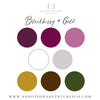 Blackberry &amp; Gold Embroidery Floss Color Palette | And Other Adventures Embroidery Co