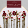 Burgundy &amp; Blush Wildflower Beginnger Hand Embroidery Pattern | And Other Adventures Embroidery Co