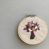Hand Stitched Mustard and Purple Fall Flower Bouquet - Original Embroidery by And Other Adventures Embroidery Co