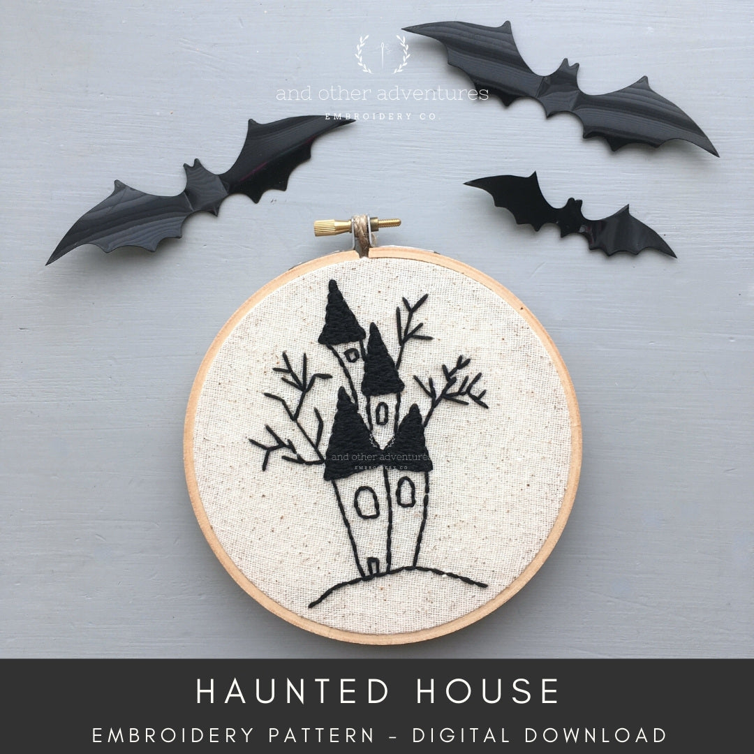 Digital Embroidery Pattern - Haunted House - And Other Adventures ...