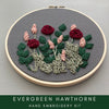Hand Embroidery Kit - Evergreen Hawthorne - Intermediate Embroidery by And Other Adventures Embroidery Co