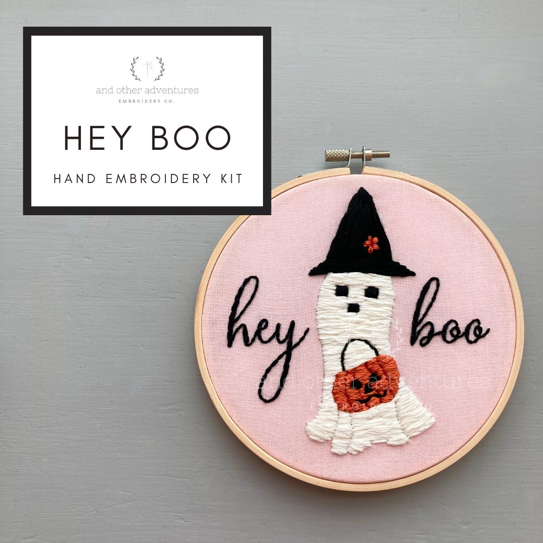 Hand Embroidery Kit - Hey Boo - And Other Adventures Embroidery Co