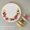Beginner Hand Embroidery Digital Pattern featuring a red and yellow floral wreath | And Other Adventures Embroidery Co