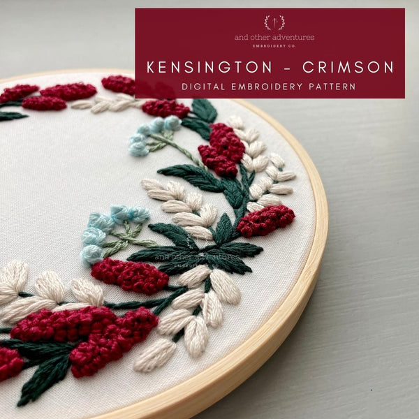 Hand Embroidery Digital Pattern - Kensington in Amber