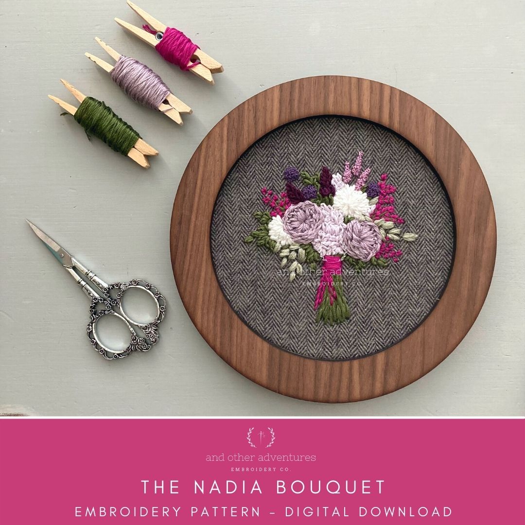 The Nadia Bouquet Embroidery Pattern Digital Download | And Otehr Adventures Embroidery Co