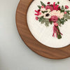 Hand Embroidered Pink and Ivory Flower Bouquet Original Art by And Other Adventures Embroidery Co