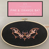 Hand Embroidery Kit  - Pink &amp; Orange Bat