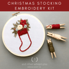 Red Christmas Stocking Hand Embroidery Kit | And Other Adventures Embroidery Co