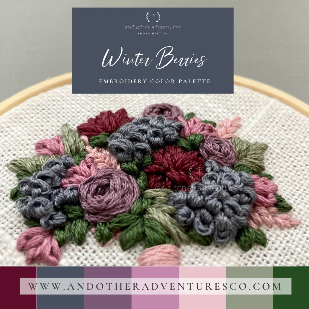 Winter Berries - Embroidery Floss Color Palette by And Other Adventures Embroidery Co