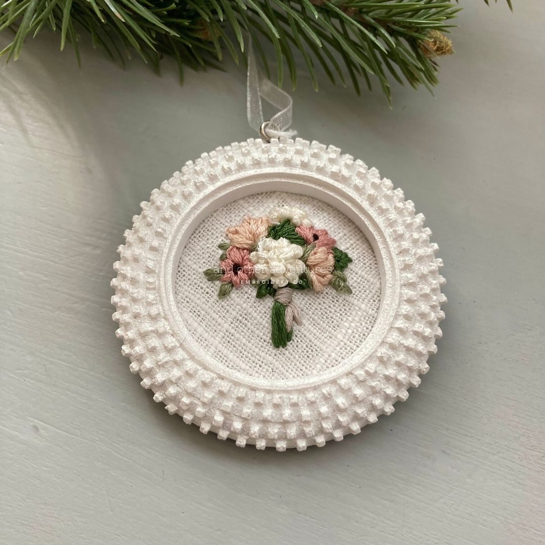 Hand Embroidered Floral Bouquet Ornament by And Other Adventures Embroidery Co