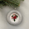 Hand Embroidered Christmas Flower Bouquet Glitter Ornament by And Other Adventures Embroidery Co