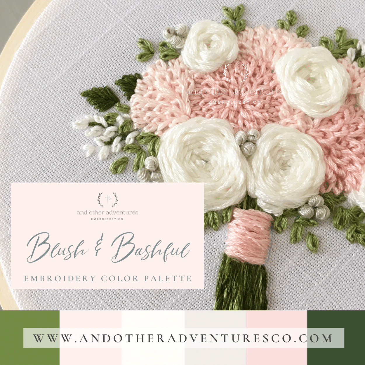 Blush & Bashful Hand Embroidery Color Palette by And Other Adventures Embroidery Co
