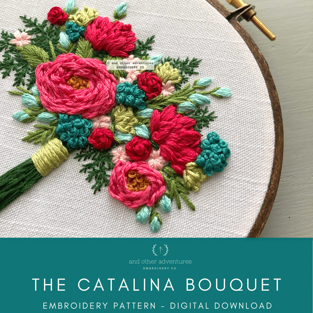 The Catalina Bouquet digital hand embroidery pattern | And Other Adventures Embroidery Co