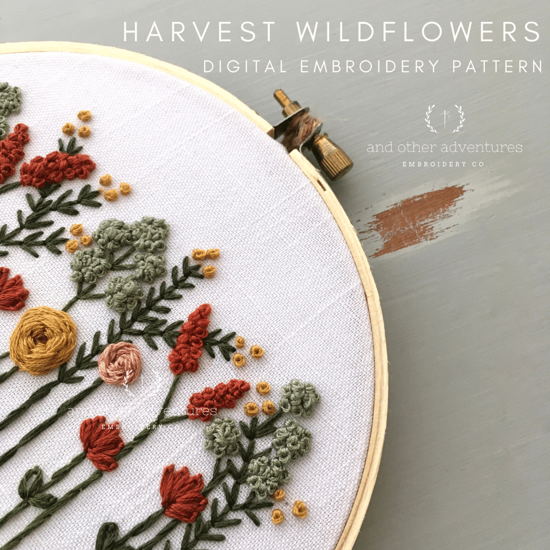Beginner Hand Embroidery Pattern - Harvest Wildflowers - And Other ...