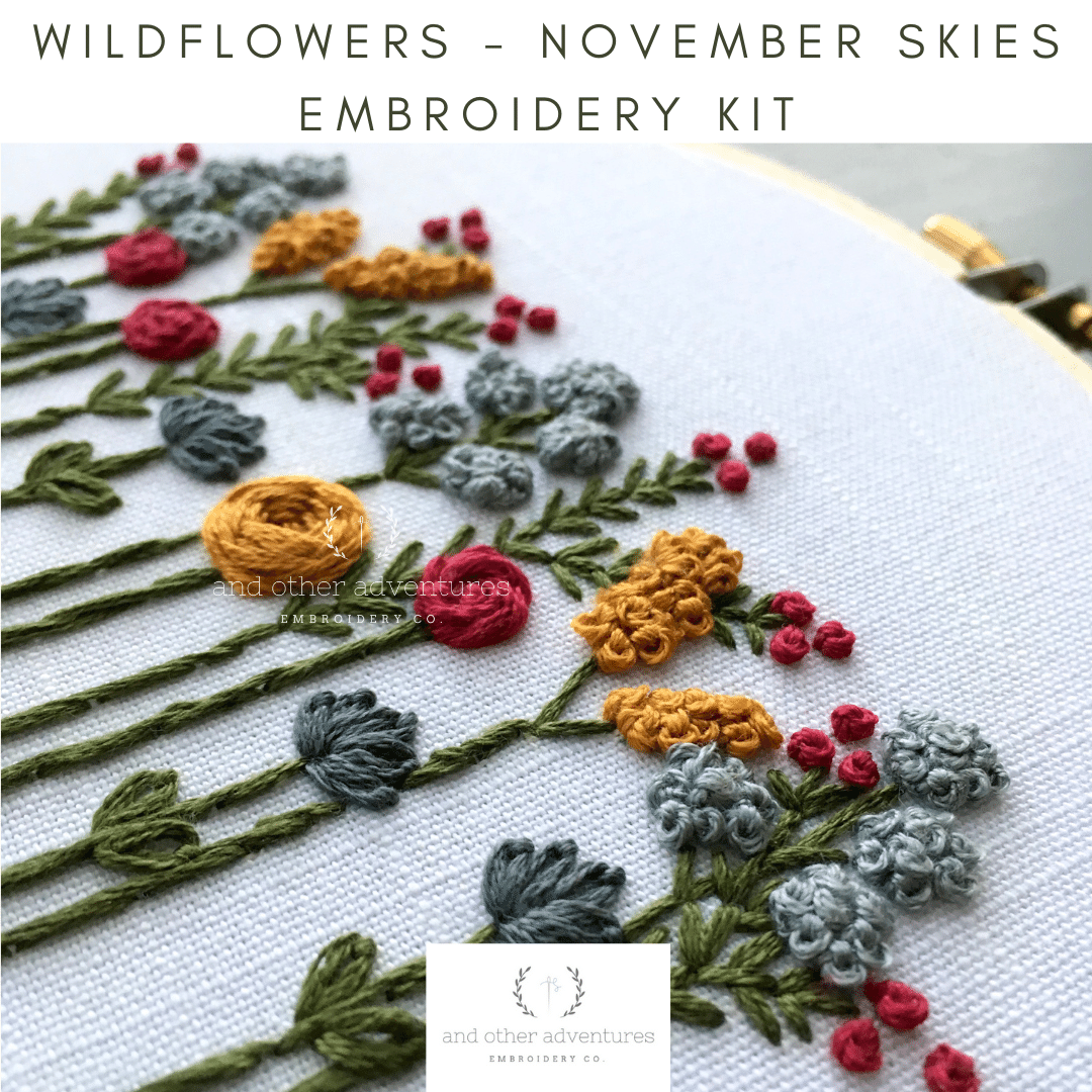 Hand Embroidery Kit - Wildflowers - November Skies