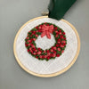 Holiday Wreath Embroidery Hoop to hang on your Christmas Tree by And Other Adventures Embroidery Co