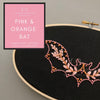 Pink and Orange Halloween Bat Embroidery PDF Pattern | And Other Adventures Embroidery Co