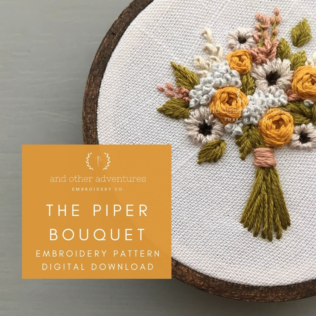 The Piper Bouquet Hand Embroidery PDF Pattern | And Other Adventures Embroidery Co