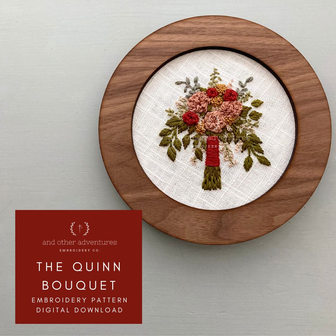 The Quinn Bouquet Hand Embroidery Pattern Digital Download by And Other Adventures Embroidery Co