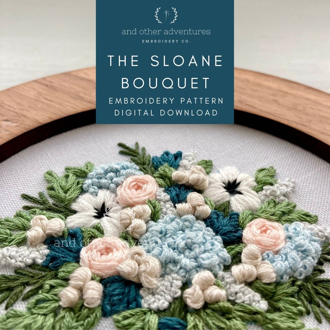Winter Bouquet Hand Embroidery PDF Design | And Other Adventures Embroidery Co
